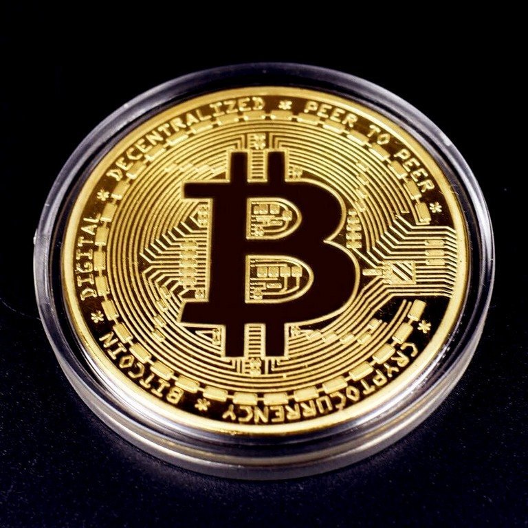 3 Tokens Bitcoin banhados a ouro em case acrílico - Frete Grátis - Imagem 3