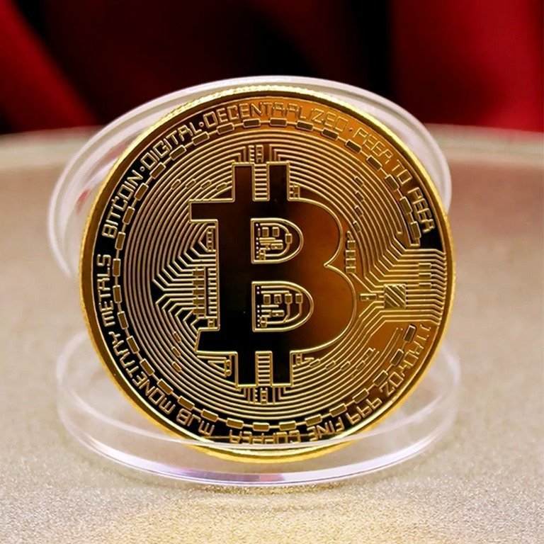 3 Tokens Bitcoin banhados a ouro em case acrílico - Frete Grátis - Imagem 2